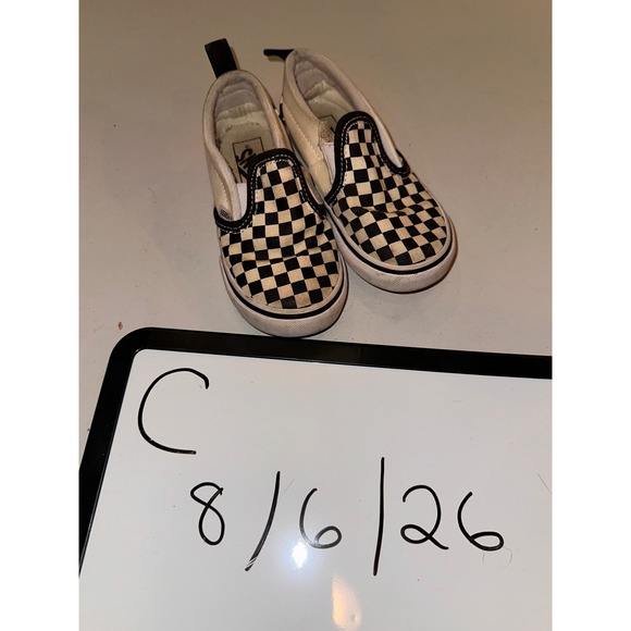 Vans Other - Vans Toddler Classic Slip-On Checkerboard Black White Sneakers Size 9.0 US